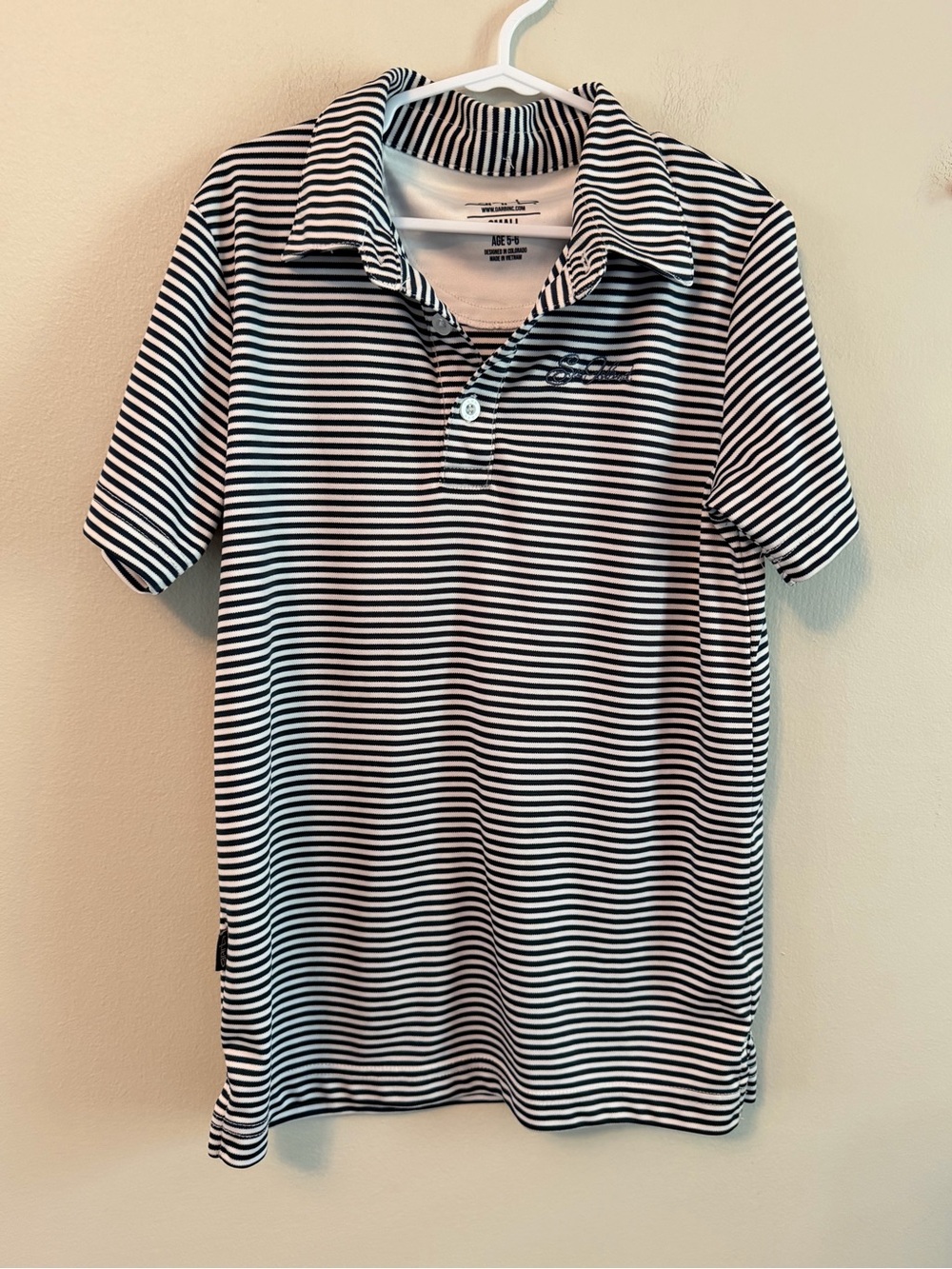 Garb Striped Sea Island Performance Polo